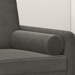 2 db sötétszürke bársony díszpárna Ø15x50 cm