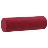 2 db bordó bársony díszpárna Ø15 x 50 cm