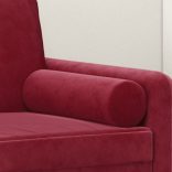 2 db bordó bársony díszpárna Ø15 x 50 cm