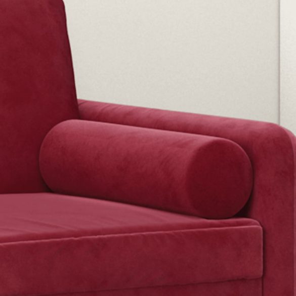 2 db bordó bársony díszpárna Ø15 x 50 cm