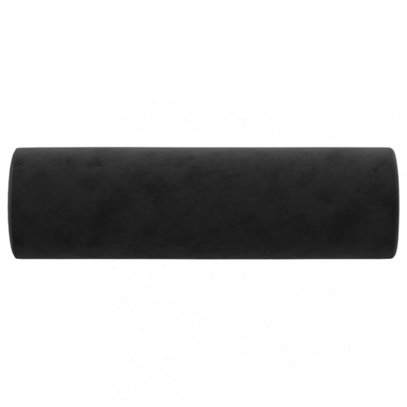 2 db fekete bársony díszpárna Ø15x50 cm