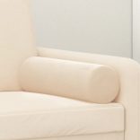 2 db krémszínű bársony díszpárna Ø15x50 cm