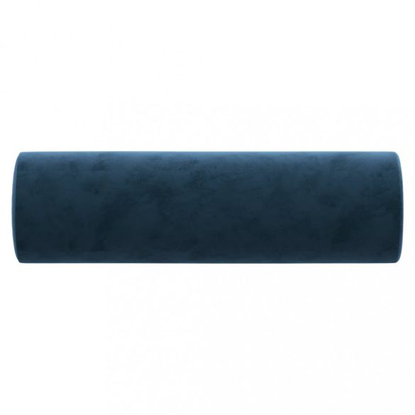 2 db kék bársony díszpárna Ø15x50 cm