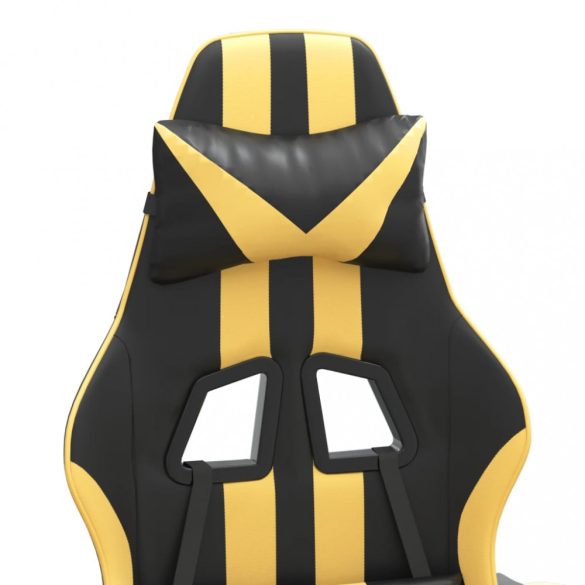 fekete és aranyszínű műbőr forgó játékszék