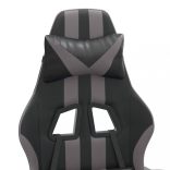 fekete és szürke műbőr forgó játékszék lábtartóval