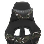 fekete és terepszínű műbőr forgó játékszék lábtartóval