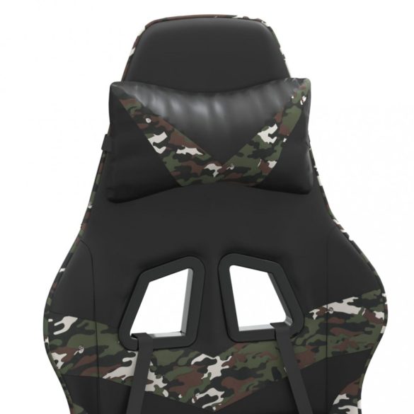 fekete és terepszínű műbőr forgó játékszék lábtartóval