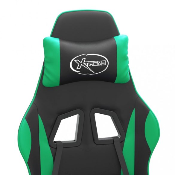 fekete és zöld műbőr forgó játékszék