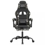 fekete és terepszínű műbőr forgó játékszék lábtartóval