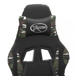 fekete és terepszínű műbőr forgó játékszék lábtartóval