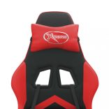 fekete és piros műbőr forgó játékszék lábtartóval