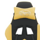 fekete és aranyszínű műbőr forgó játékszék lábtartóval