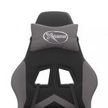 fekete és szürke műbőr forgó játékszék lábtartóval