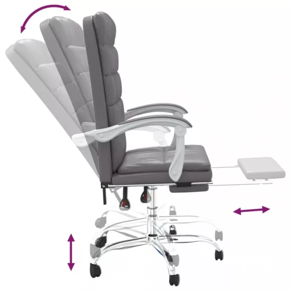 szürke műbőr dönthető irodaszék