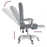 világosszürke szövet dönthető irodai masszázsfotel