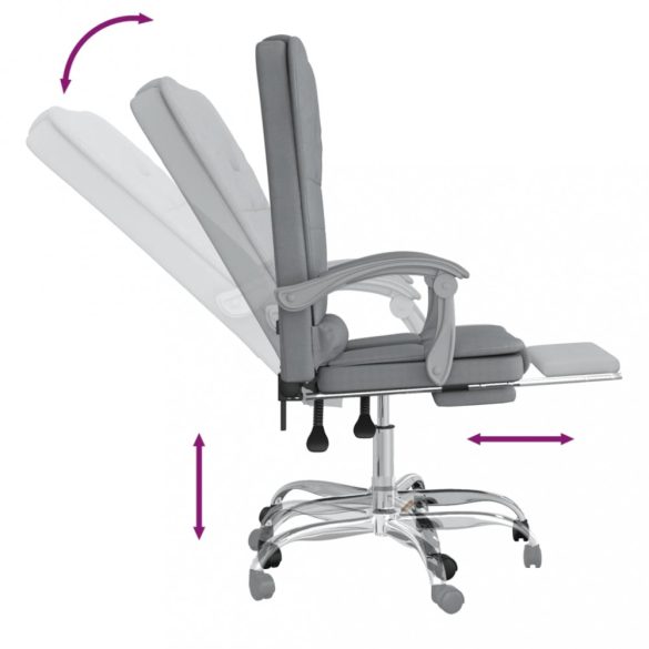 világosszürke szövet dönthető irodai masszázsfotel