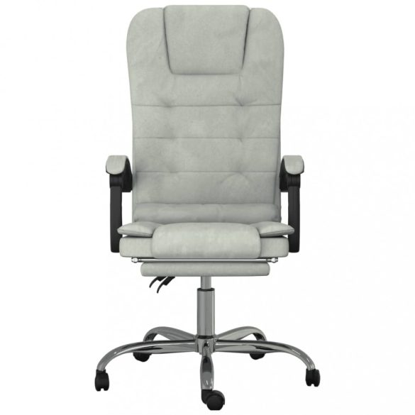 viágosszürke bársony dönthető masszírozó irodaszék