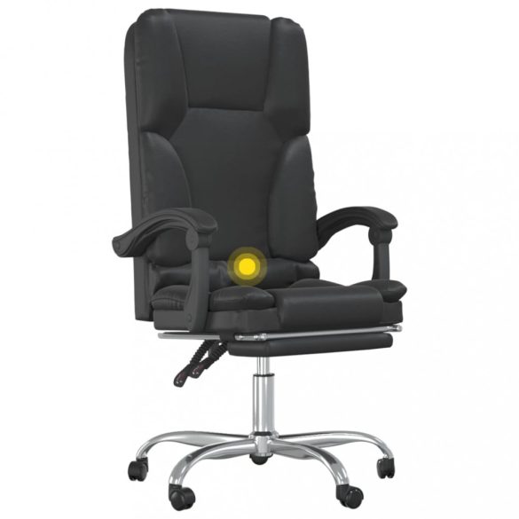 fekete műbőr dönthető irodai masszázsszék