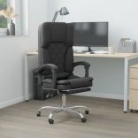 fekete műbőr dönthető irodai masszázsszék