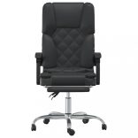 fekete műbőr dönthető irodai masszázsszék