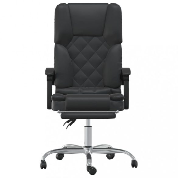 fekete műbőr dönthető irodai masszázsszék