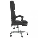 fekete műbőr dönthető irodai masszázsszék