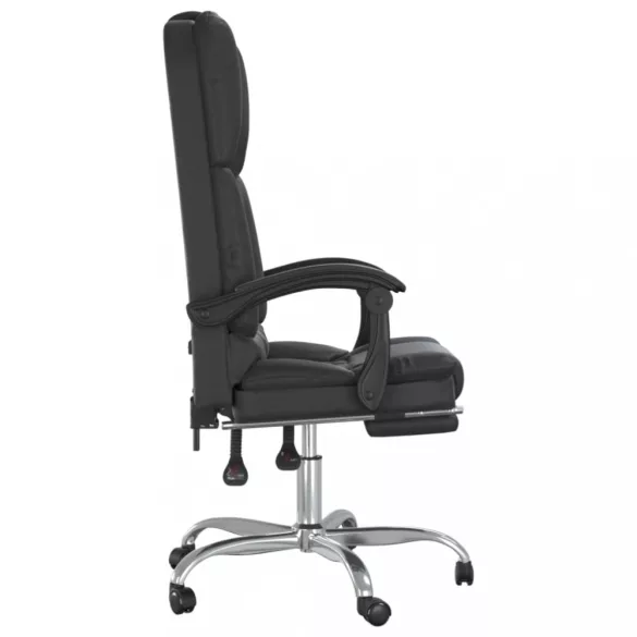 fekete műbőr dönthető irodai masszázsszék