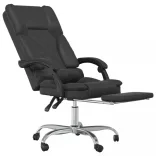 fekete műbőr dönthető irodai masszázsszék