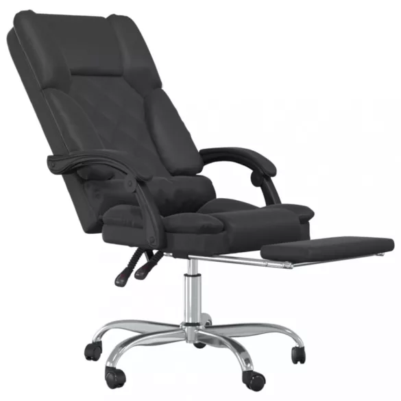 fekete műbőr dönthető irodai masszázsszék