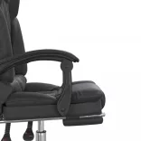 fekete műbőr dönthető irodai masszázsszék