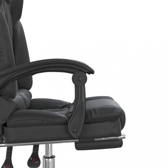 fekete műbőr dönthető irodai masszázsszék