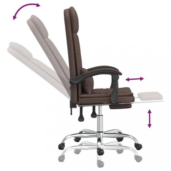 barna műbőr dönthető irodai masszázsszék