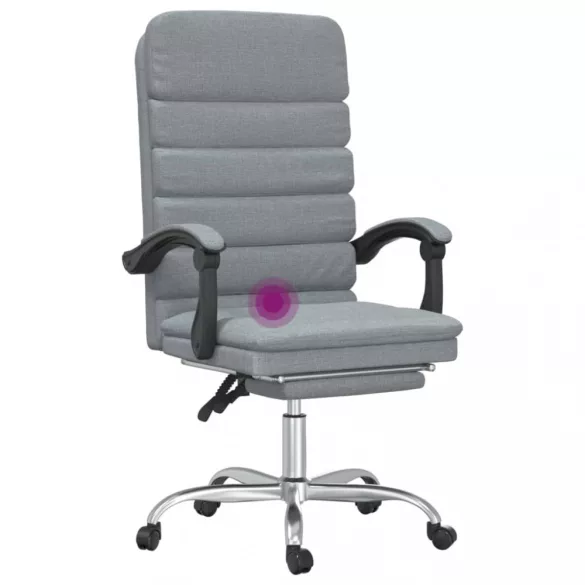 világosszürke szövet dönthető irodai masszázsfotel