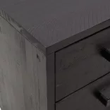 fekete tömör újrahasznosított fenyőfa éjjeliszekrény 36x30x45cm