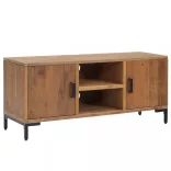 barna tömör újrahasznosított fenyőfa TV-szekrény 110x35x48 cm