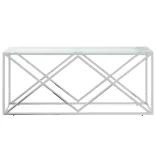 üveg és rozsdamentes acél dohányzóasztal 110x45x45 cm