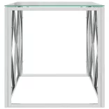 üveg és rozsdamentes acél dohányzóasztal 110x45x45 cm