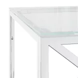 üveg és rozsdamentes acél dohányzóasztal 110x45x45 cm