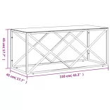 üveg és rozsdamentes acél dohányzóasztal 110x45x45 cm