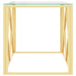 üveg és rozsdamentes acél dohányzóasztal 110x45x45 cm