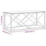 üveg és rozsdamentes acél dohányzóasztal 110x45x45 cm