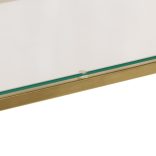 aranyszínű rozsdamentes acél és edzett üveg dohányzóasztal