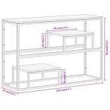 ezüstszínű rozsdamentes acél és tömör talpfa dohányzóasztal