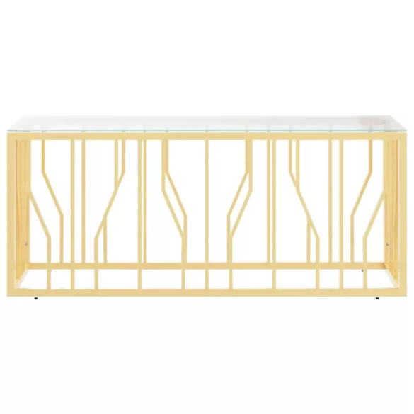 üveg és rozsdamentes acél dohányzóasztal 110x45x45 cm