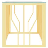üveg és rozsdamentes acél dohányzóasztal 110x45x45 cm