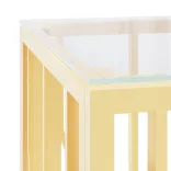üveg és rozsdamentes acél dohányzóasztal 110x45x45 cm