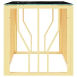 aranyszínű üveg és rozsdamentes acél dohányzóasztal 110x45x45cm