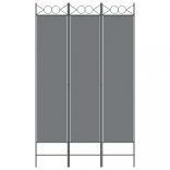 3 paneles antracitszürke szövet térelválasztó 120x200 cm