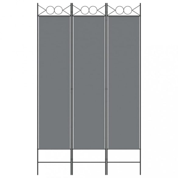 3 paneles antracitszürke szövet térelválasztó 120x200 cm
