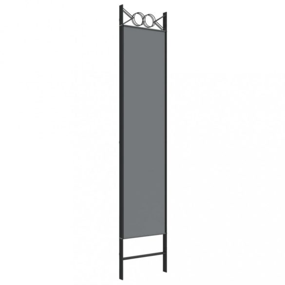 3 paneles antracitszürke szövet térelválasztó 120x200 cm